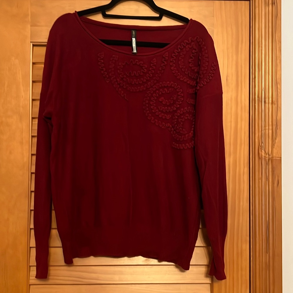Anthropology Burgundy Sweater Size L Plenty by Tracy Reese